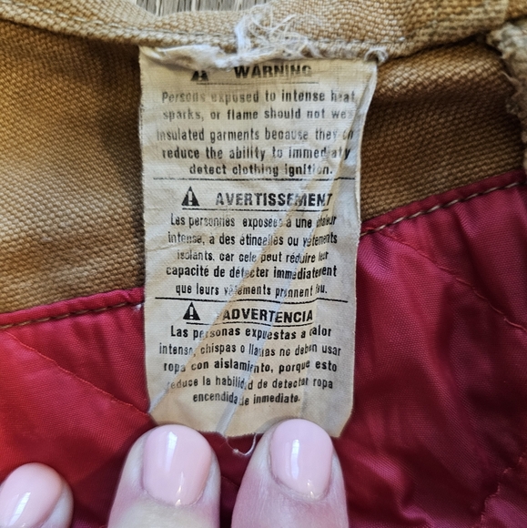 Carhartt Bibs khacki overalls brown work wear insulated - Picture 11 of 16